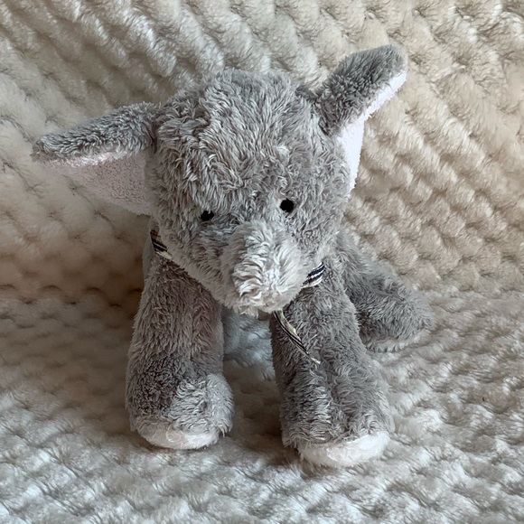 Super Cute Grey Plush Elephant with Plaid Biw Stuffed Animal Toy 🐘 - Picture 5 of 10